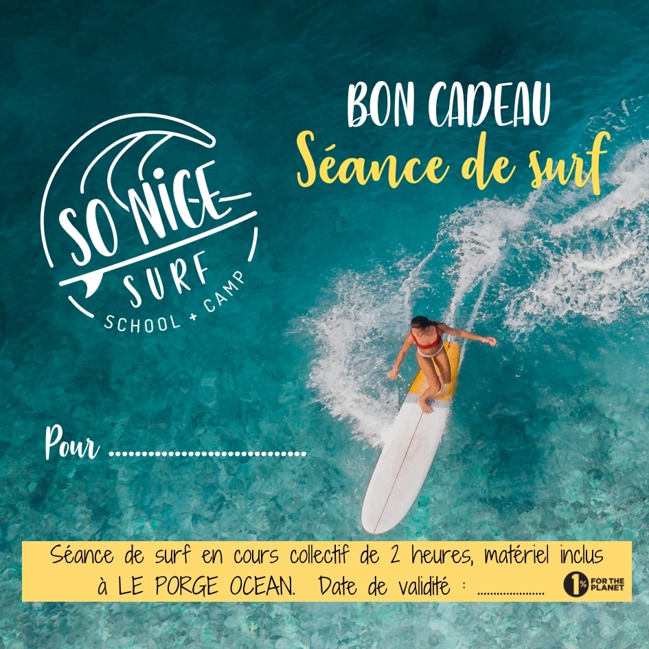 Bon cadeau séance de surf