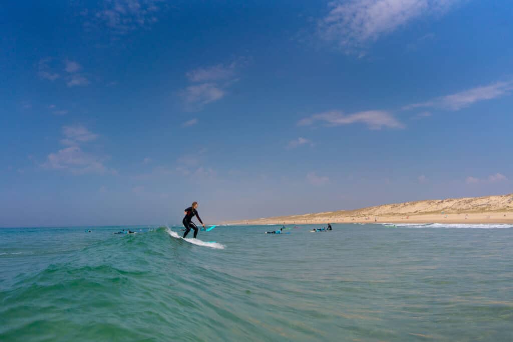 cours de surf le porge - so nice surf school plage nature gironde